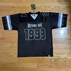 NWT *A Bathing Ape Black Football Jersey, Small